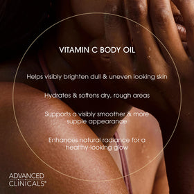 Advanced Clinicals Vitamin C Body Oil with natural ingredients background