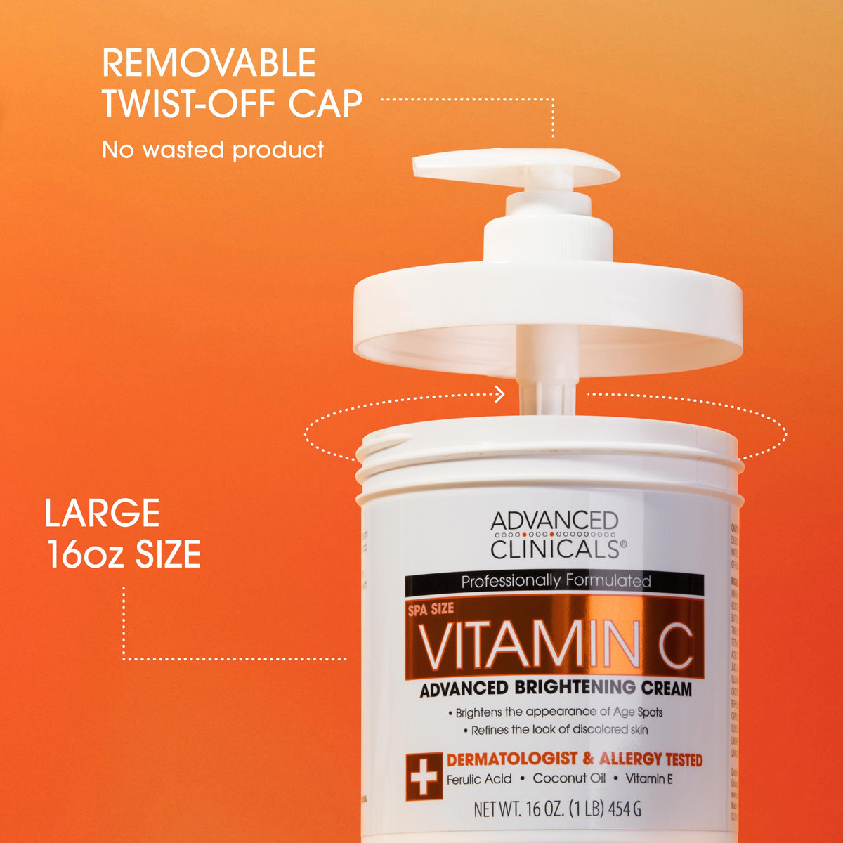 Advanced Clinicals Vitamin C Cream Body Lotion back view