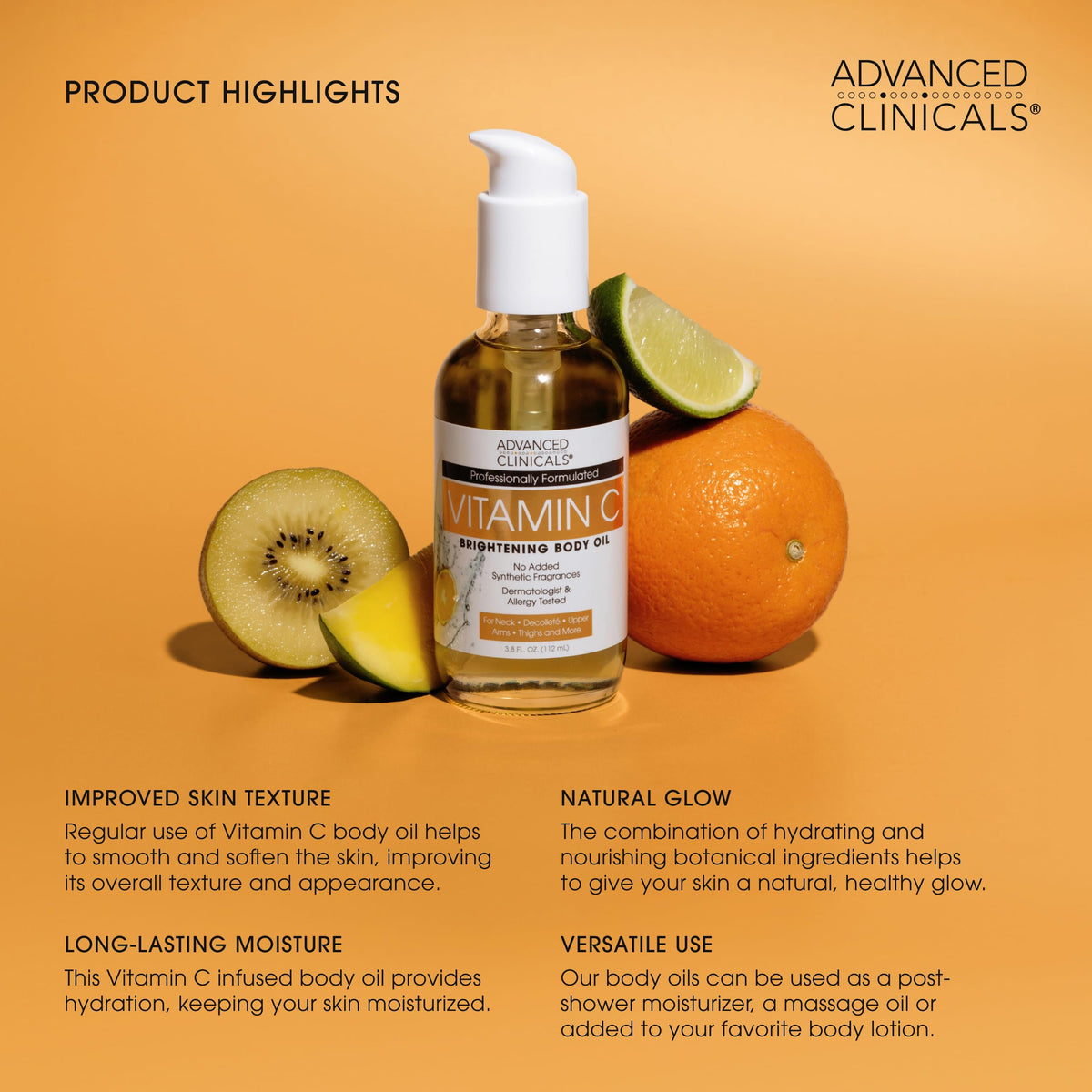 Advanced Clinicals Vitamin C Cream spread on hand