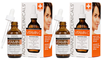 Advanced Clinicals Vitamin C Serum front view, 2-pack