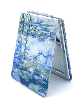Aeisage Compact Hand Mirror front view with floral art print