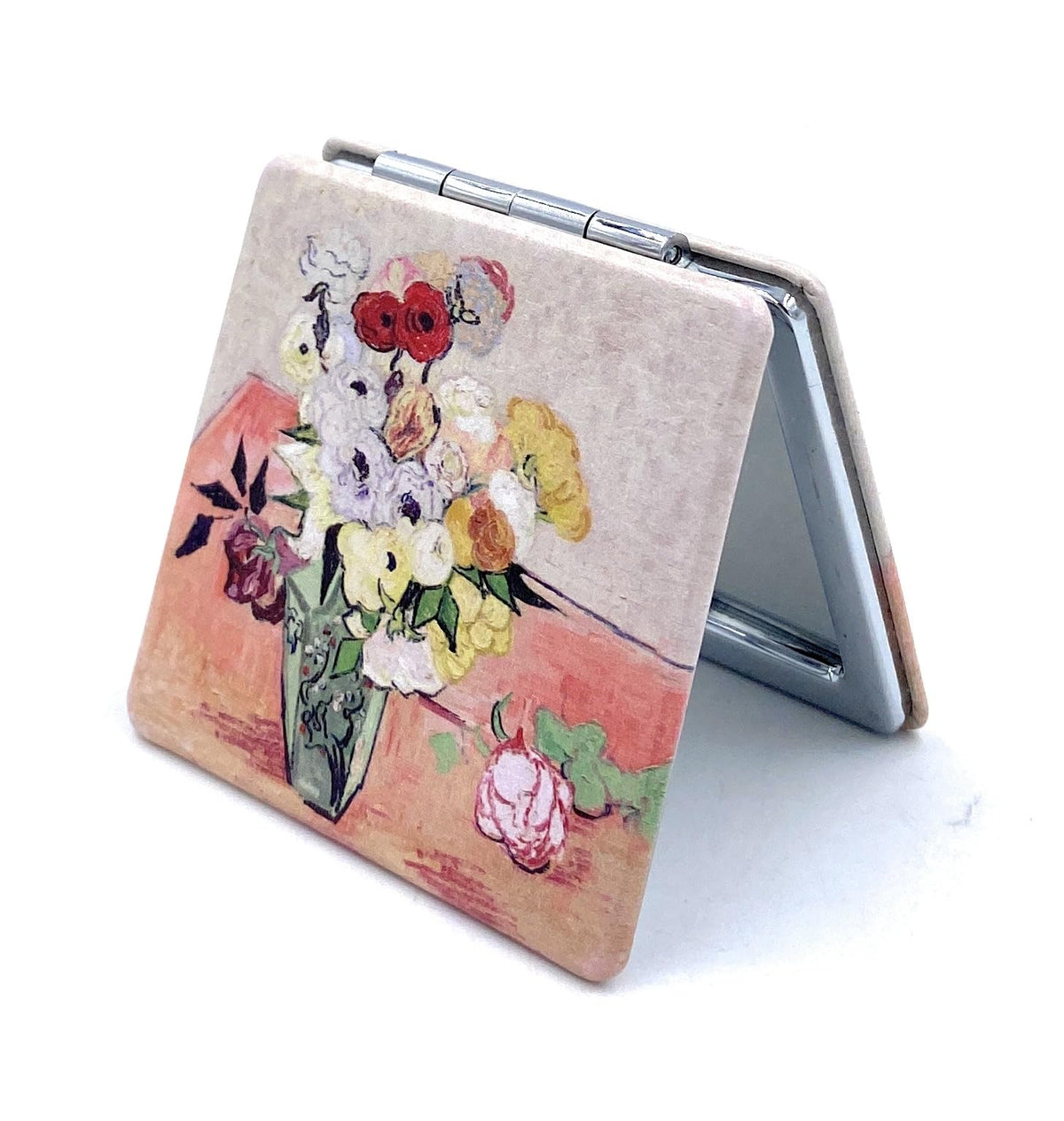 Aeisage Compact Mirror with Van Gogh floral design front view