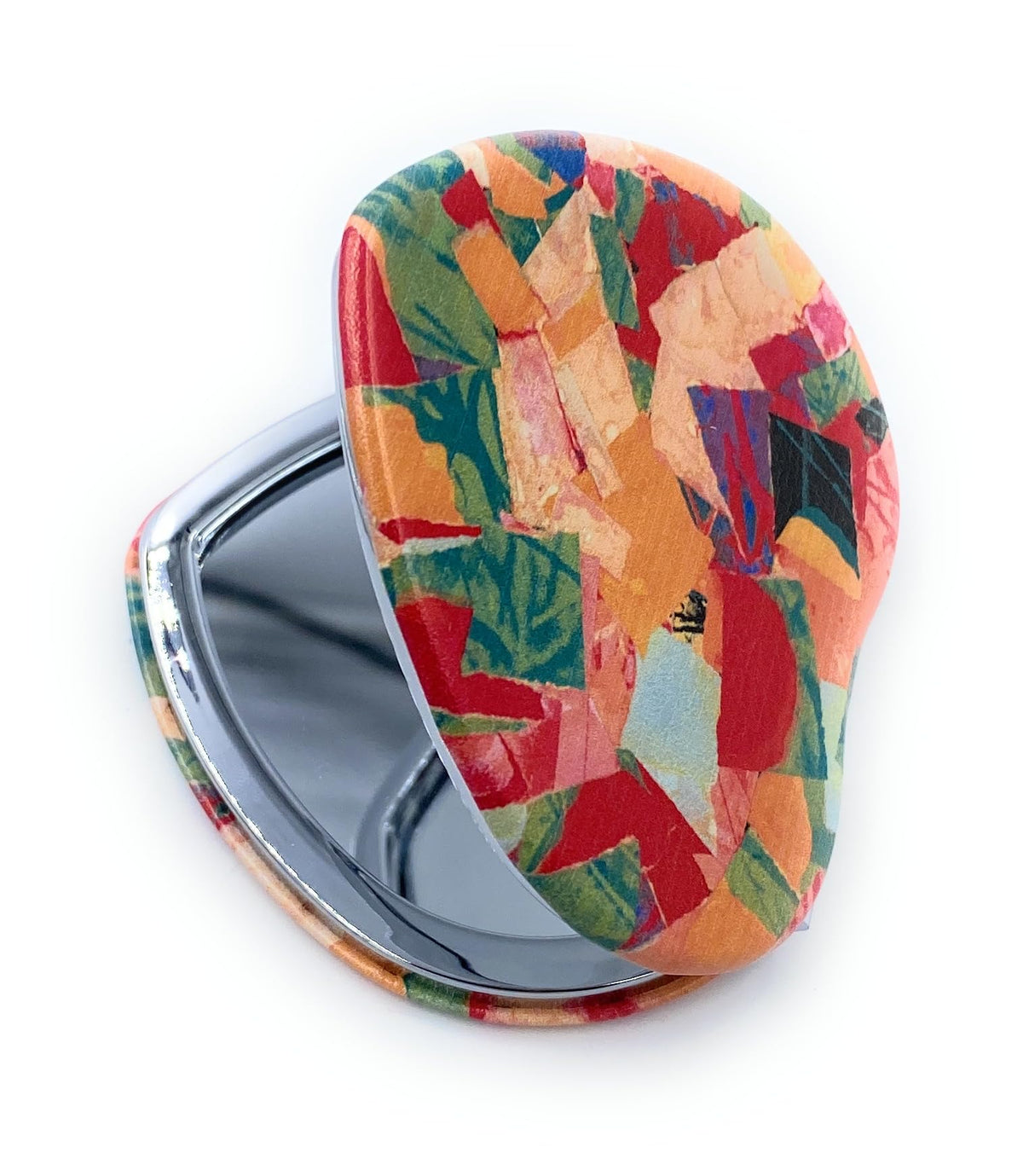Aeisage Heart Shape Compact Mirror open displaying double-sided mirrors