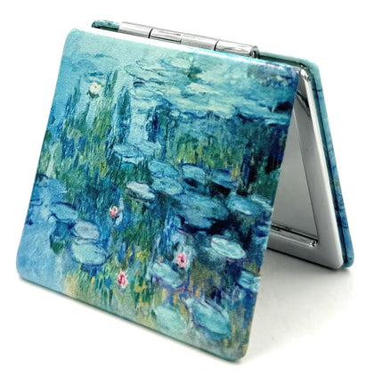 Aeisage Small Handbag Compact Mirror front view with floral design