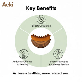 AEKI Lymphatic Contour Face Brush next to skincare products