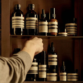 Aesop A Rose By Any Other Name Body Cleanser in a bathroom setting