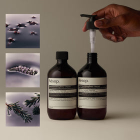 Aesop Eleos body cleanser bottle side view