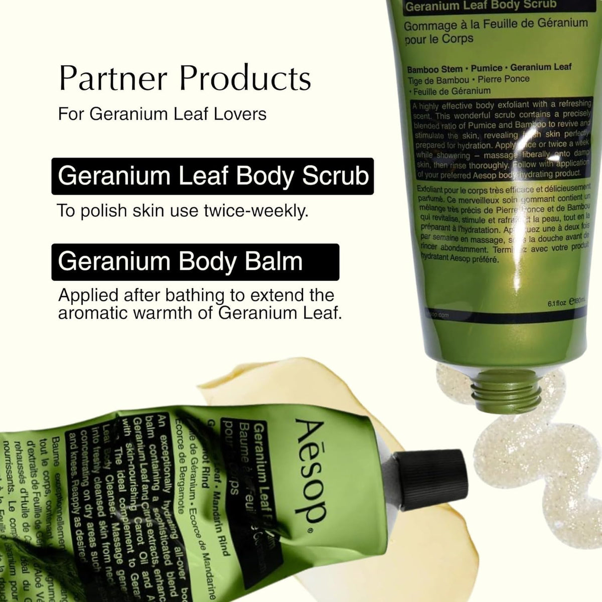 Aesop Geranium Leaf Body Cleanser Refill 500 mL packaging details