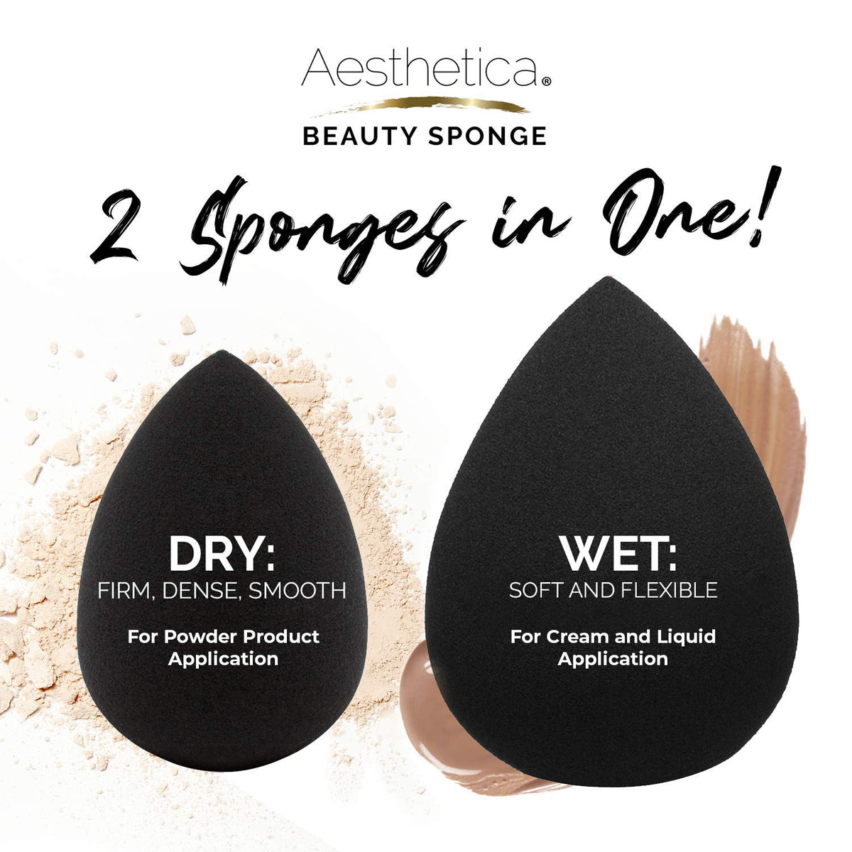 Aesthetica Beauty Sponge Blender flat edge for contouring