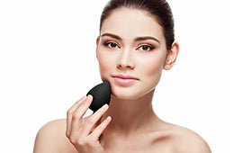 Aesthetica Beauty Sponge Blender with makeup products