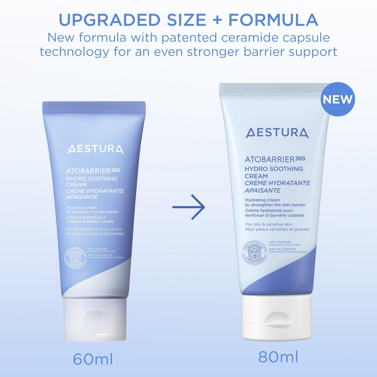 AESTURA ATOBARRIER365 Cooling Hydro Soothing Water Cream on a bathroom shelf