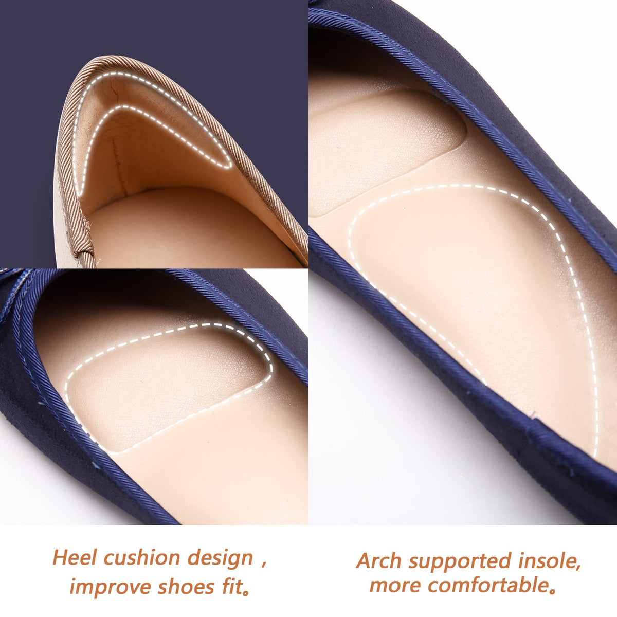 AFEETSING Women's Ballet Flats Navy Blue packaging