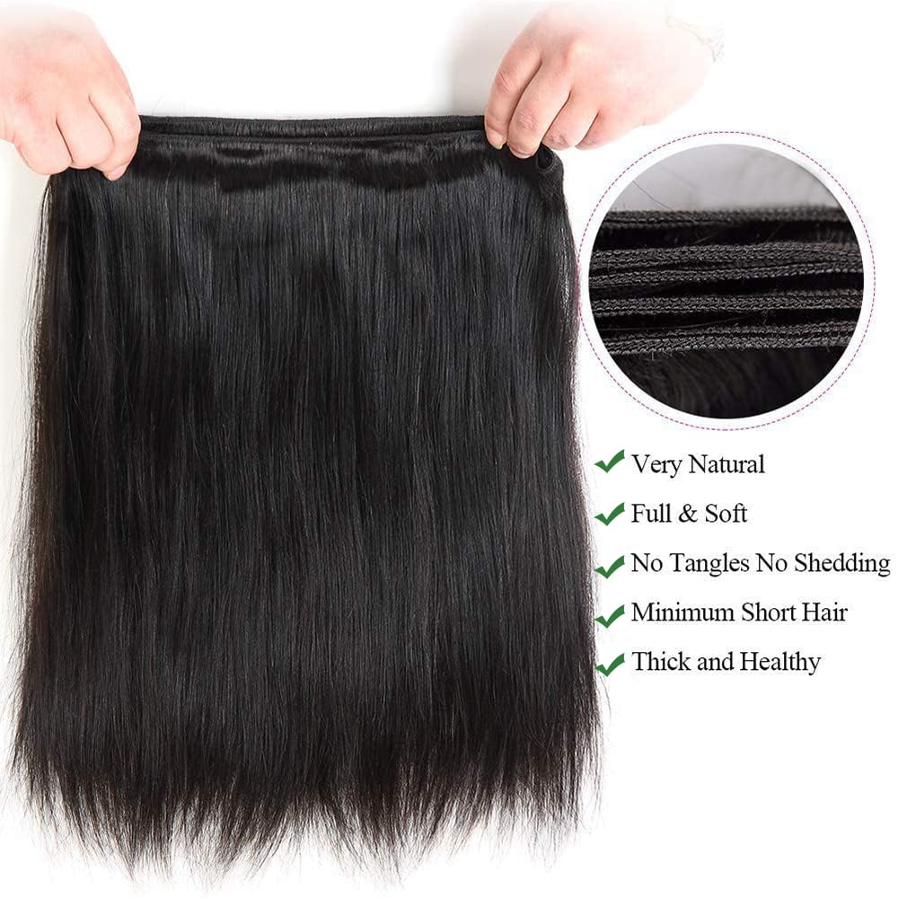 Afeier 10A Straight Bundles 30 Inch hair texture demonstration
