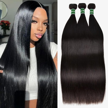 Afeier human hair bundles 20 inch straight hair front view