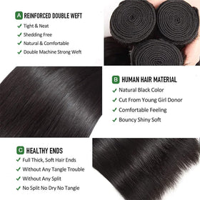 Afeier Straight Bundles Human Hair 22 Inch packaging