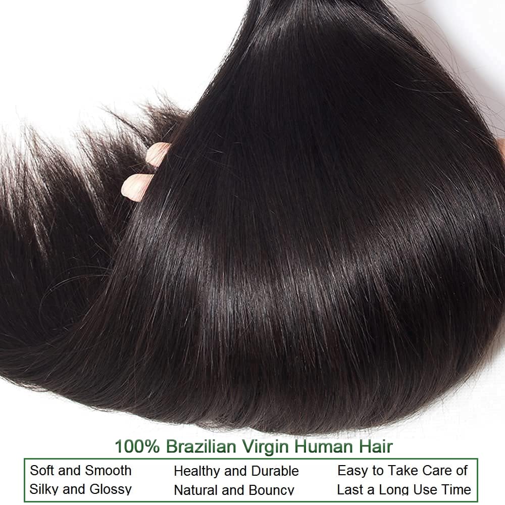 Afeier Straight Bundles Human Hair 24 Inch close-up