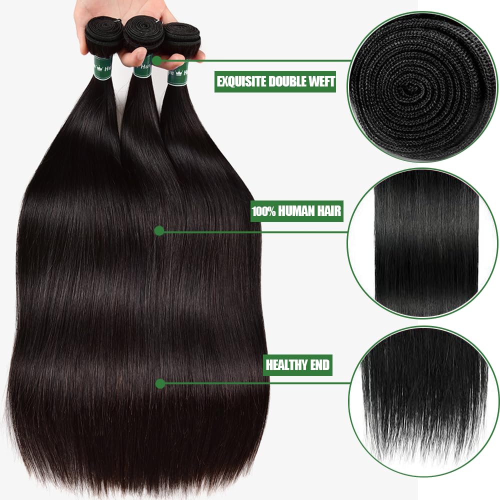 Afeier Straight Bundles Human Hair Extensions 18-24 Inch packaging