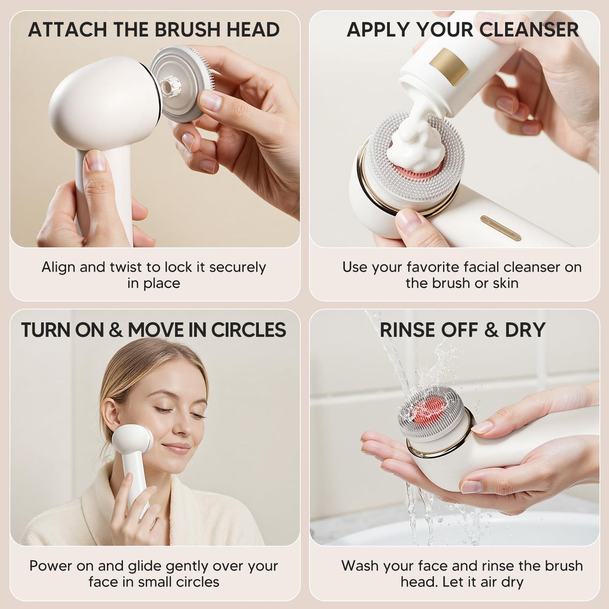 AFEIOFT Electric Facial Cleansing Brush in a bathroom setting