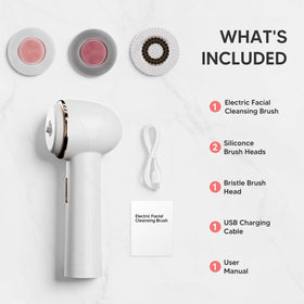 AFEIOFT Electric Facial Cleansing Brush side view showing soft silicone bristles