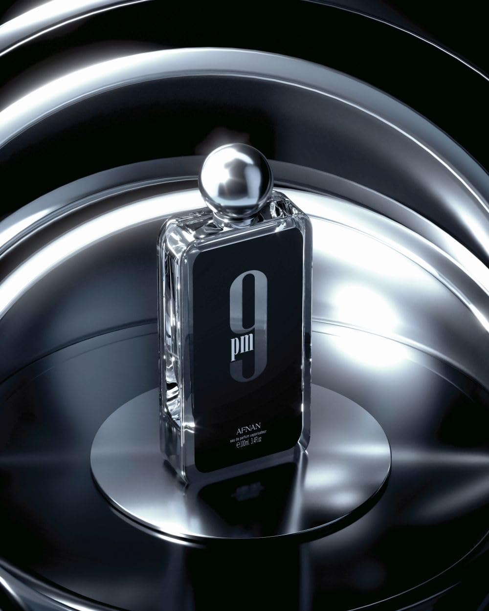 Afnan 9 PM Eau De Parfum packaging with elegant design