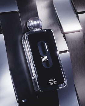 Afnan 9 PM Eau De Parfum with ingredients list