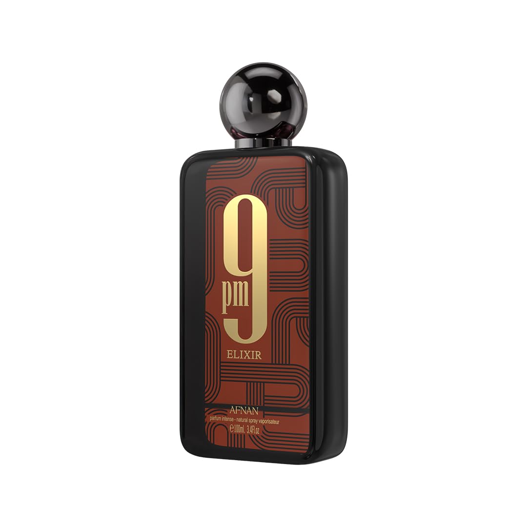 Afnan 9 PM Elixir bottle side view