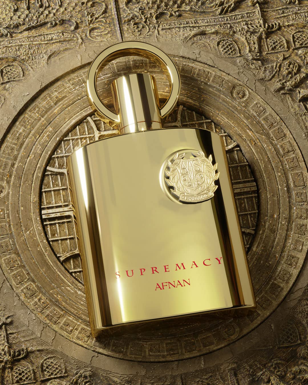 Afnan Supremacy Gold Eau De Parfum with floral background