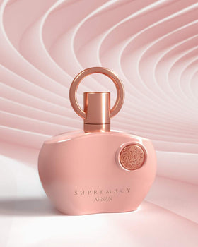 Afnan Supremacy Pink Eau De Parfum on vanity table