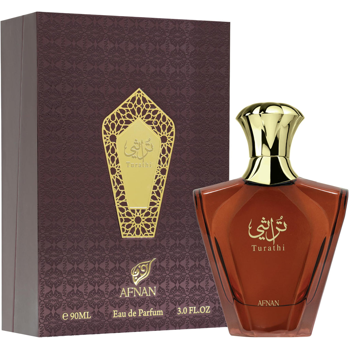 Afnan Turathi Brown Eau de Parfum bottle close-up