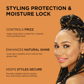 African Pride Black Castor Miracle Extra Hold Braid Gel 12oz back view