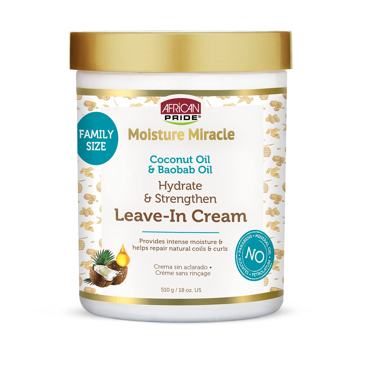 African Pride Moisture Miracle Leave-In Cream 18 Oz front view
