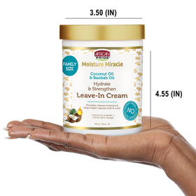 African Pride Moisture Miracle Leave-In Cream 18 Oz lifestyle scene