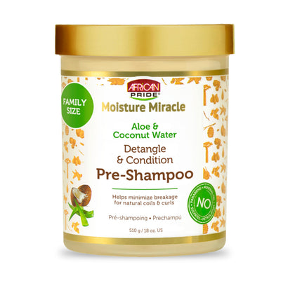 African Pride Moisture Miracle Pre-Shampoo Hair Detangler 18 Oz front view
