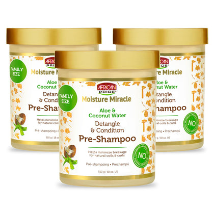 African Pride Moisture Miracle Pre-Shampoo Hair Detangler 3 Pack front view