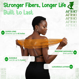 AFRIKI African Net Sponge extra long design for full body reach