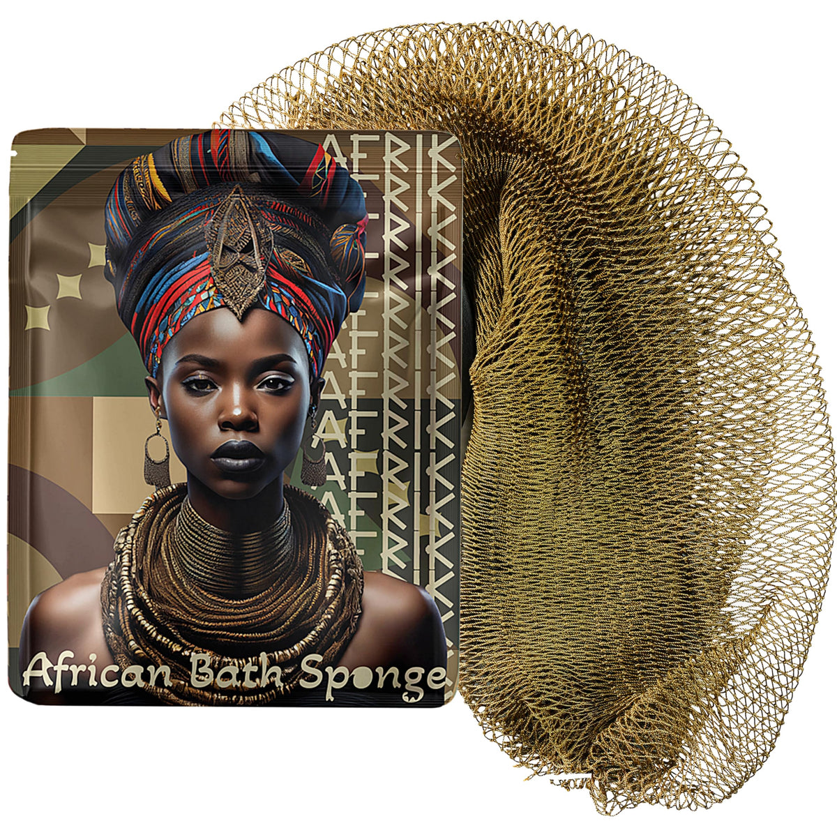 AFRIKI African Net Sponge front view in army green