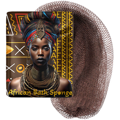 AFRIKI African Net Sponge front view in brown