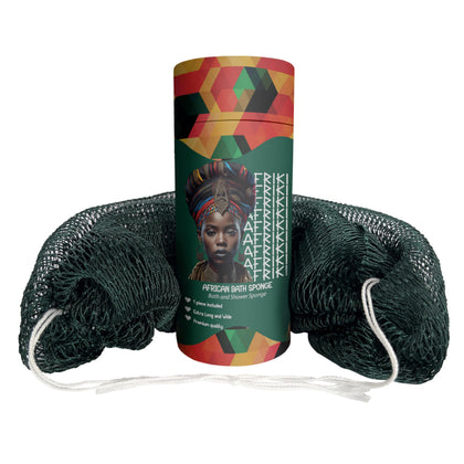 AFRIKI African Net Sponge front view in forest green