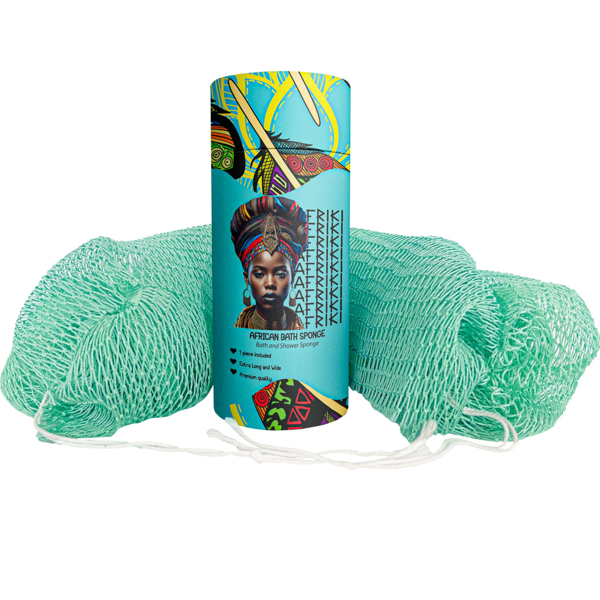 AFRIKI African Net Sponge front view in seafoam colour