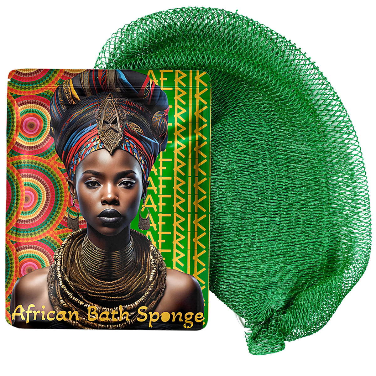 AFRIKI African Net Sponge in emerald green front view