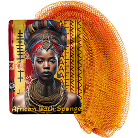 AFRIKI African Net Sponge in mustard colour front view