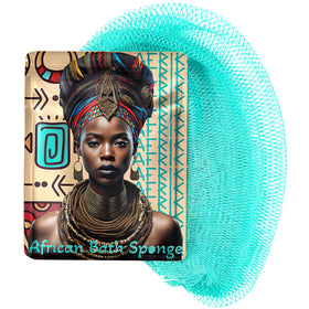AFRIKI African Net Sponge in turquoise color front view