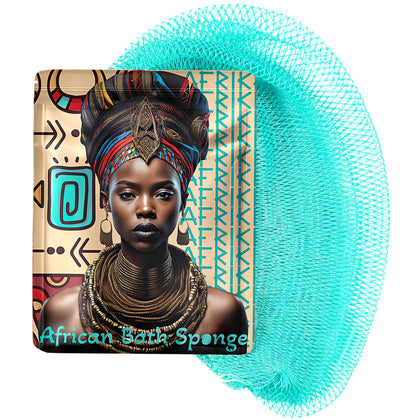 AFRIKI African Net Sponge in turquoise color front view