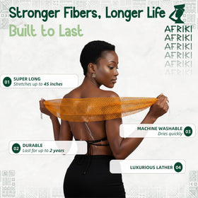 AFRIKI African Net Sponge in use during a shower