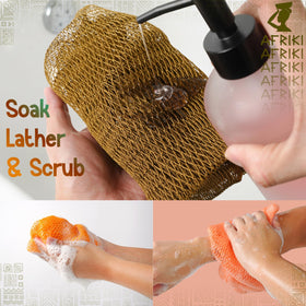 AFRIKI African Net Sponge packaging display