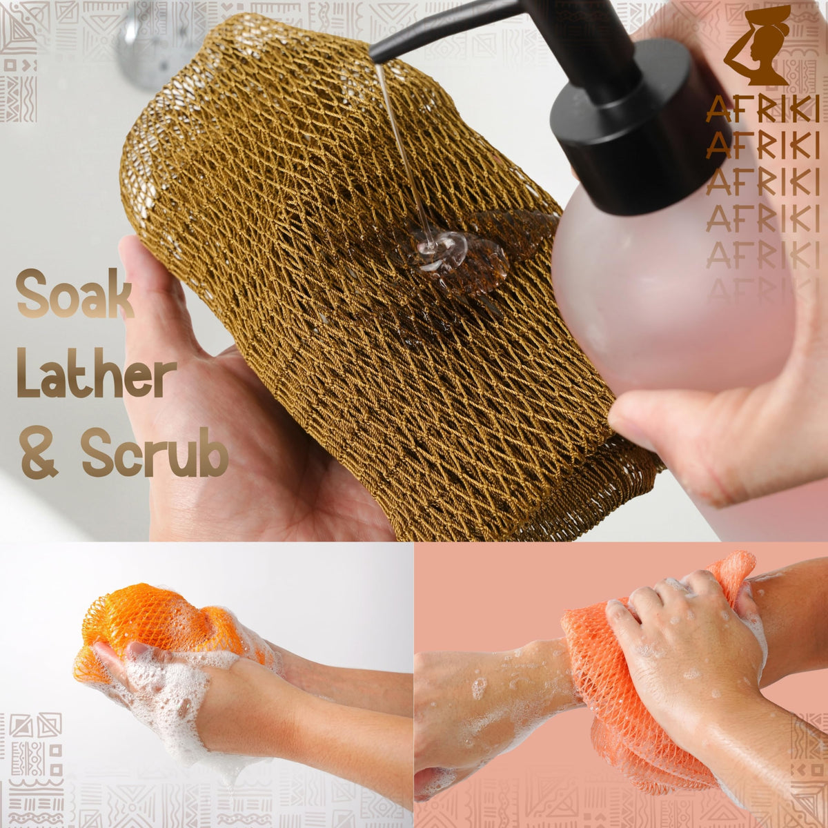 AFRIKI African Net Sponge packaging display
