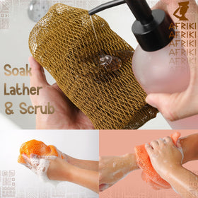 AFRIKI African Net Sponge packaging display