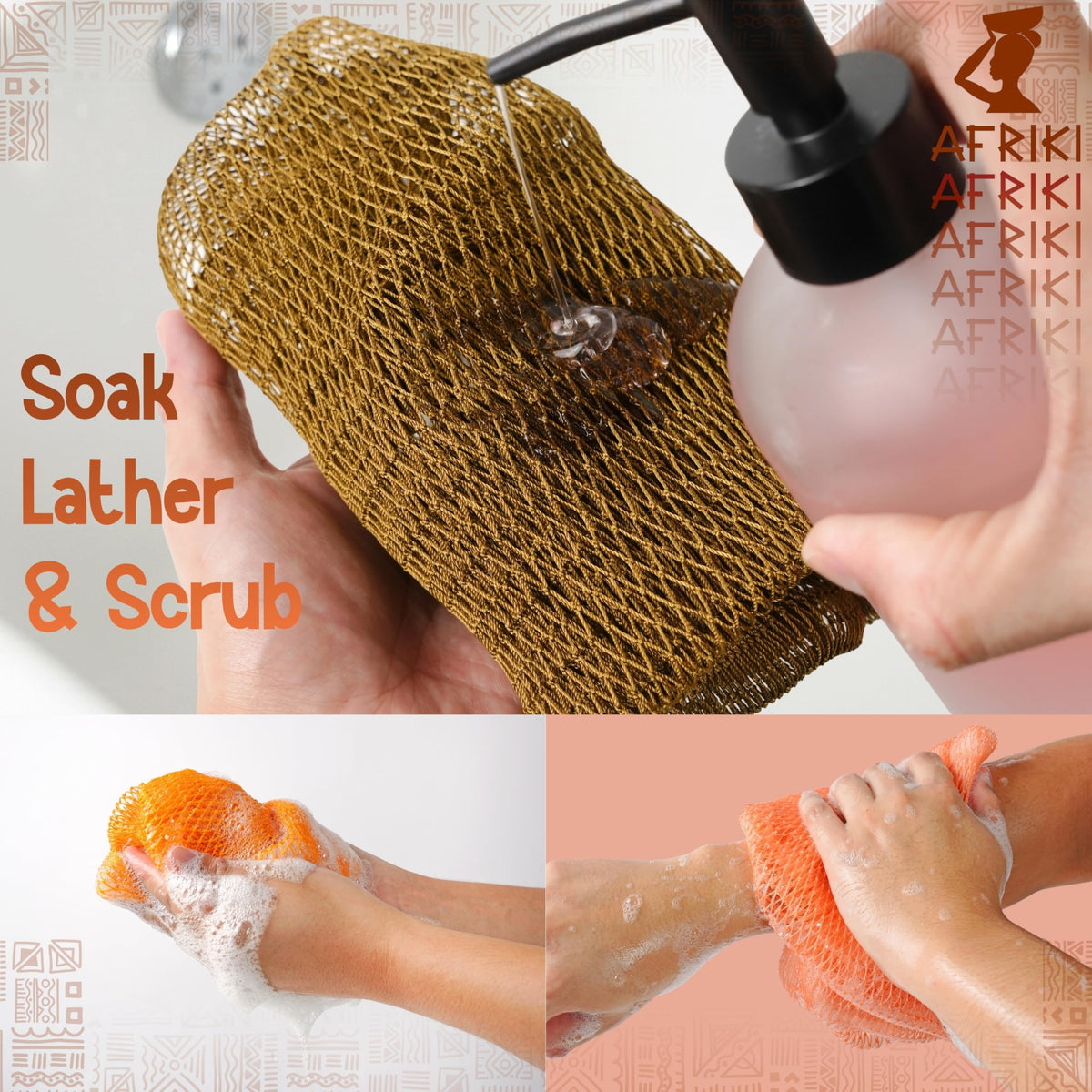 AFRIKI African Net Sponge packaging with product details