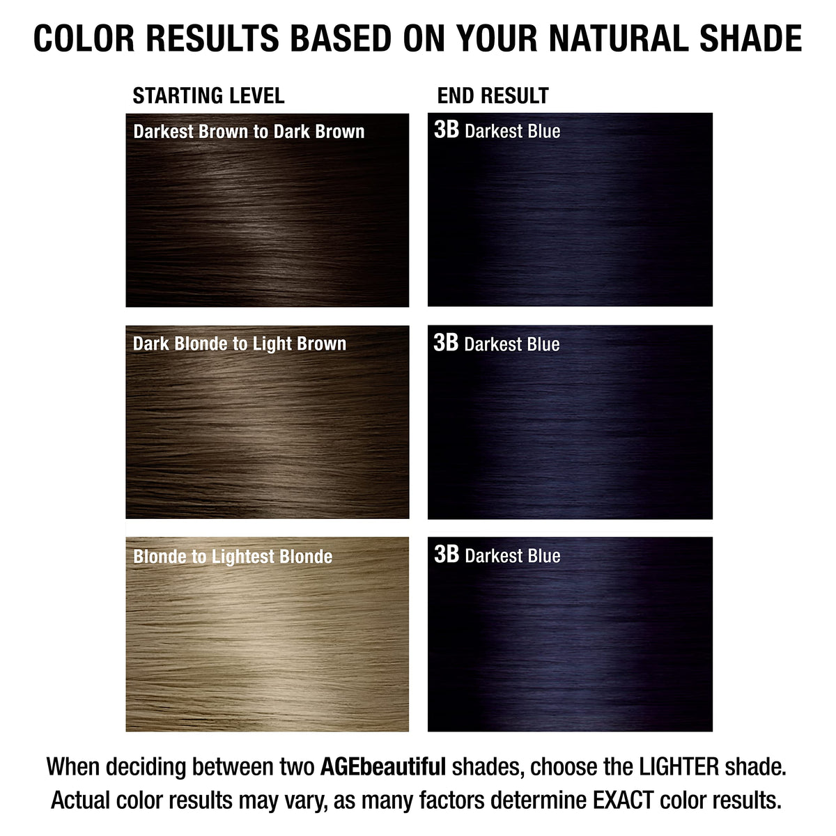 AGE beautiful hair dye 3B Darkest Blue with salon tools