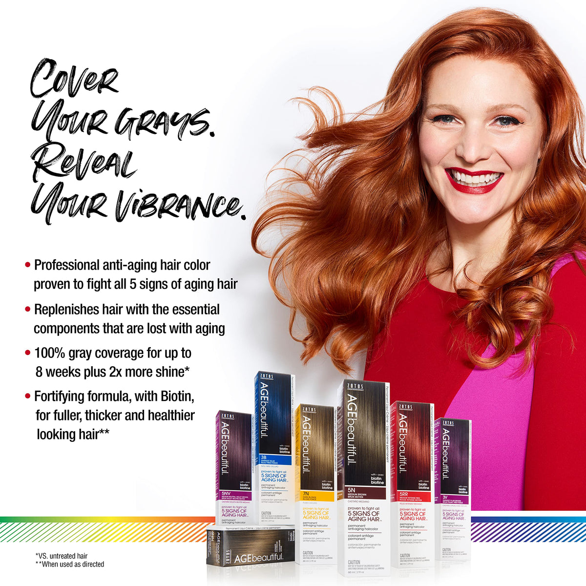 AGE beautiful hair dye packaging showing 100% grey coverage